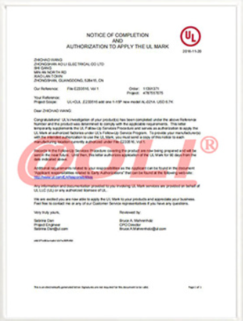 UL Certificate